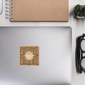 Adesivo Let Go Sun, Adesivo Yoga Ispirazionale, Adesivo Citazione Spirituale Positiva, Adesivo Estetico Celeste Boho, Adesivo Stampa Leopardo Motivazionale