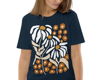 Boho Wildflower Organic Cotton T-Shirt: Vintage Floral Tee