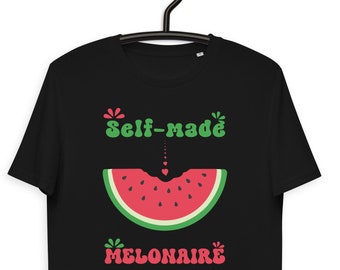 Selfmade Mellonaire Vegan Vegetarisch Uniseks T-shirt van biologisch katoen | Shirt tuinieren | Veganistisch cadeau | Dierenbevrijding | Plantaardig overhemd