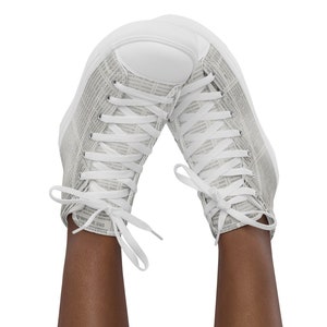 Newspaper look Black and White Women’s high top canvas shoes - Womens Classic Black High Top Canvas Shoes | Canvas Shoes