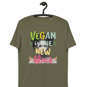 Vegan Is the New Black – Vegan Unisex Organic Cotton T-shirt - Animal liberation - Vegan clothing - Vegetarian shirt -Plant shirt