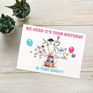 Carte d'anniversaire drôle avec les animaux de la ferme - Carte d'anniversaire drôle végétalienne - Carte d'anniversaire végétarienne - Carte d'amoureux des animaux