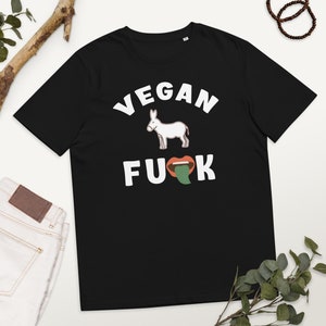 Vegan AF – Ass Animal image - Plant Lover- Funny Vegan Unisex Organic Cotton T-shirt - Animal liberation - Vegan clothing - Vegetarian shirt
