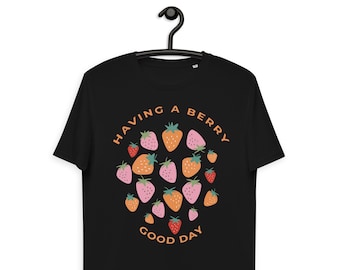 Camiseta Boho Strawberry: Camiseta vegana de algodón orgánico