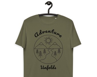 Adventure Unfolds T-Shirt aus Bio-Baumwolle: Geschenk für Naturliebhaber