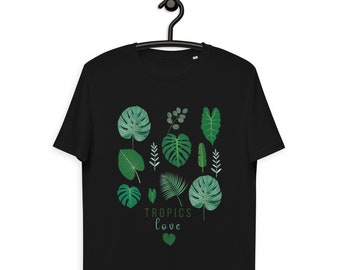 Camiseta unissex de algodão orgânico Plant Tropics - Presente para amantes de plantas