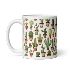 Cactus Mug -Succulent Mug - Ceramic Mug 11oz - Cactus Gift - Botanical Coffee Mug – Nature Inspired – Desert Mug - Unique Gift for Her