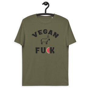 Vegan AF – Ass Animal image - Watermelon - Funny Vegan Unisex Organic Cotton T-shirt - Animal liberation - Vegan clothing - Vegetarian shirt