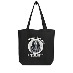 True Beauty Eco Tote Bag | Vegan Activism Eco Tote Bag -  Aesthetic Tote Bag – Gift for Vegan - Vegetarian Tote Bag - Vegan clothing