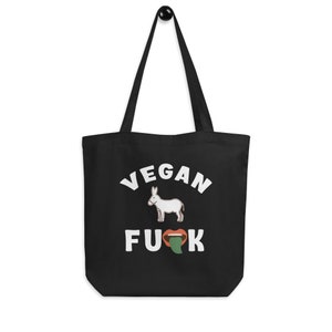 Lustige Vegan Öko-Einkaufstasche - Tierbefreiung - Esel Tierbild - Laubblatt - Tierbefreiung - Vegane Kleidung - Geschenk für Veganer - Öko-Einkaufstasche