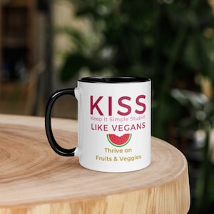 KISS Like Vegans Funny Vegan Mug - Vegan Mug - Vegan Cup - Vegetarian Gift - Gift For Him - Gift For Her - Birthday Vegan Gift