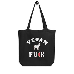 Vegan AF - Ass Animal image - Watermelon - Funny Vegan Eco Tote Bag - Animal liberation - Vegan clothing – Gift for Vegan – Eco Grocery Bag