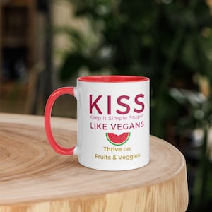 KISS Like Vegans Funny Vegan Mug - Vegan Mug - Vegan Cup - Vegetarian Gift - Gift For Him - Gift For Her - Birthday Vegan Gift