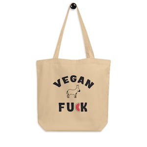 Vegan AF - Ass Animal image - Watermelon - Funny Vegan Eco Tote Bag - Animal liberation - Vegan clothing – Gift for Vegan – Eco Grocery Bag