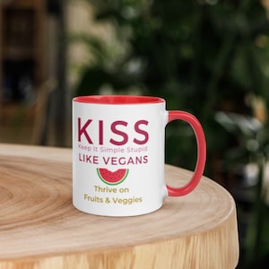 KISS Like Vegans Funny Vegan Mug - Vegan Mug - Vegan Cup - Vegetarian Gift - Gift For Him - Gift For Her - Birthday Vegan Gift