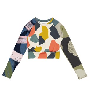 Aesthetic  Recycled long-Sleeve Crop Top - Y2K Baby Tee - Cute Crop Top - Gift For Her - Y2K Clothing  - Gift for Vegans Vegetarians