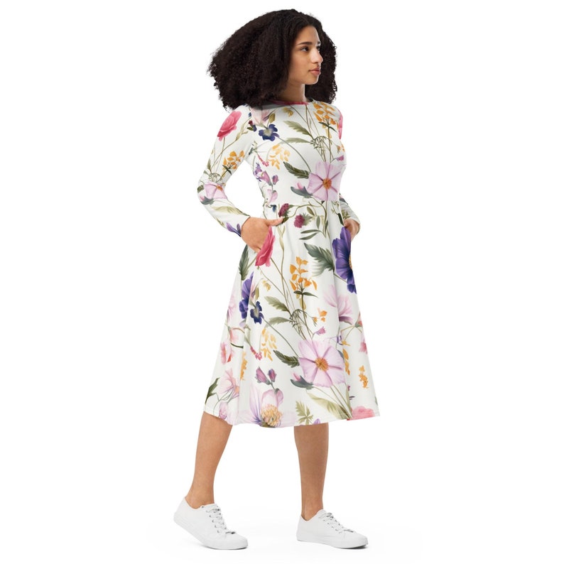 Spring Floral Short Sleeve Organic Dress
