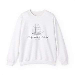 Sweat-shirt LBI | Sweat-shirt Long Beach Island NJ | LBI Sweat-shirt ras du cou unisexe en mélange épais New Jersey