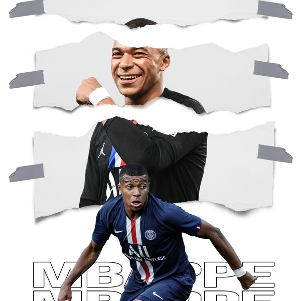 Kylian Mbappe | Handmade Sticker Decal | EUFA Champions League | PSG Paris Saint Germain FC World Cup