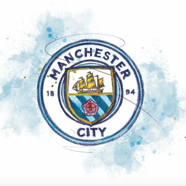 FC Manchester City Logo | Handmade Sticker Decal | EPL Barclays Premier League | Haaland Champions League