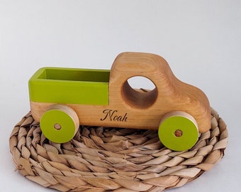 Wooden toy car - Personalized baby gift - Wood truck - Eco-friendly nursery