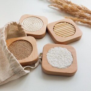 Carte sensoriali in legno - Giocattoli in legno Montessori - Regalo per baby shower - Giocattoli educativi per bambini piccoli - Giocattolo tattile per lo sviluppo delle capacità motorie