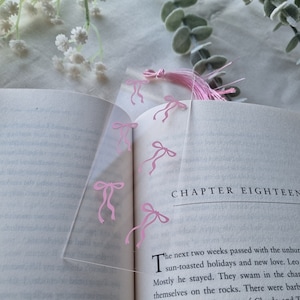 Acrylic Bookmark Bow Bookmark Back to School Bookmarks Bookclub Bowtie Bookmark Pink Bow Book Merch Bookish Gift for Her Aesthetic Bookmark