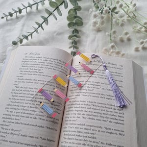 Acrylic Bookmark Bookmark Pencil Bookmark Back to School School Bookmarks Bookclub Pencils Bookmark