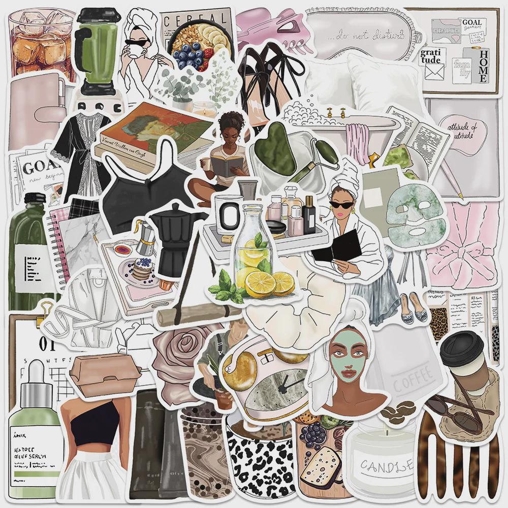 50PCS Clean Girl Stickers – Self Care, Skincare, Cozy & Fashion ...