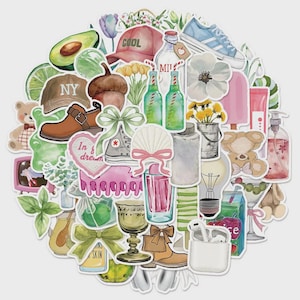 50PCS Pinterest Girl Aesthetic Stickers – Coquette Style Pack for Laptop, Water Bottle, Notebook, Journal, DIY Crafts ,Gifts