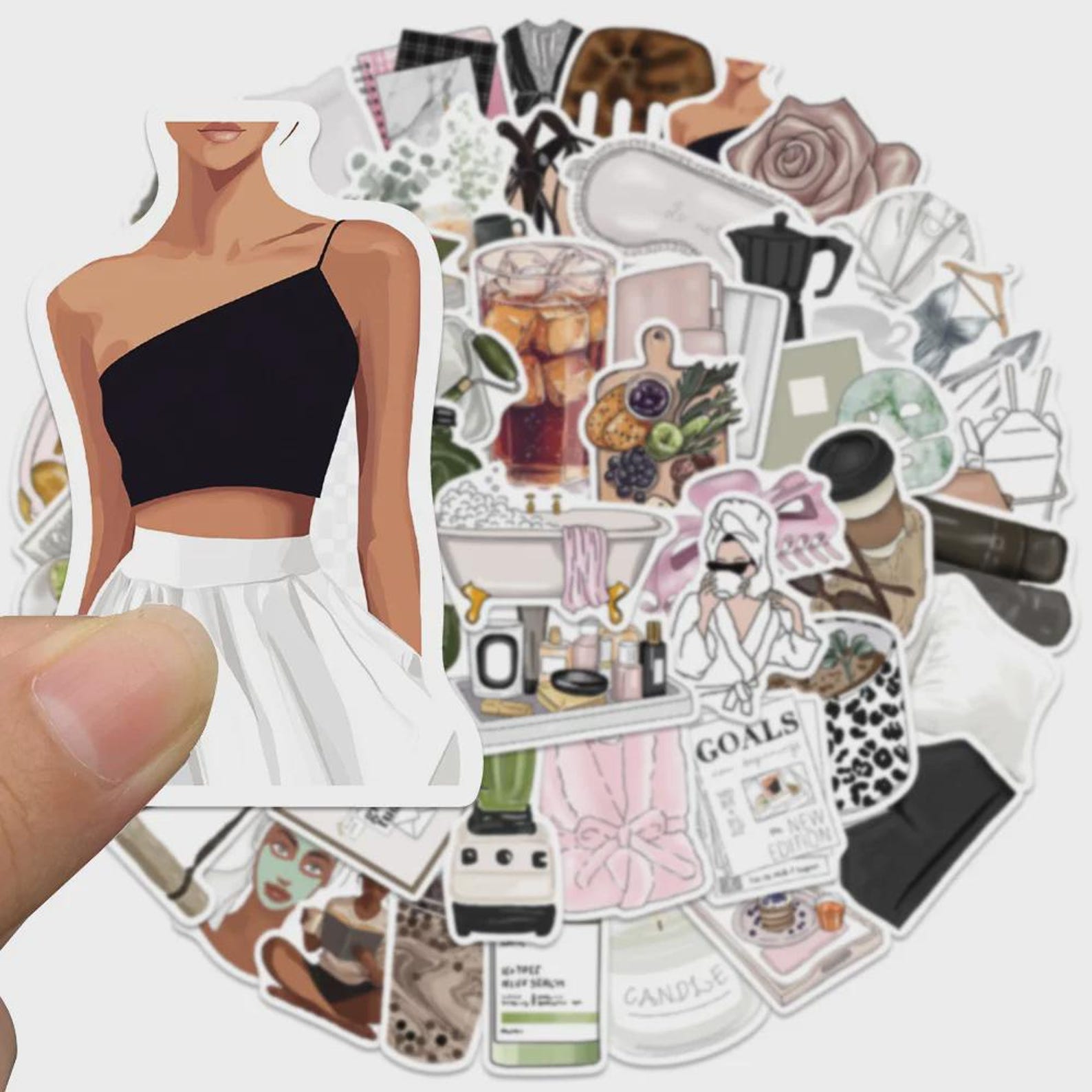 50PCS Clean Girl Stickers – Self Care, Skincare, Cozy & Fashion ...