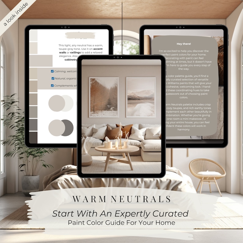 Warm Neutrals Home Paint & Color Palette Sherwin Williams Etsy