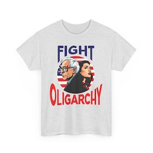 Bernie Sanders & AOC Fight Oligarchy T-Shirt: Political Tee
