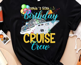 Personalized Birthday Cruise Crew Shirt, Custom 50th Birthday Shirts, Birthday Party Cruise Squad 2025, Birthday Squad