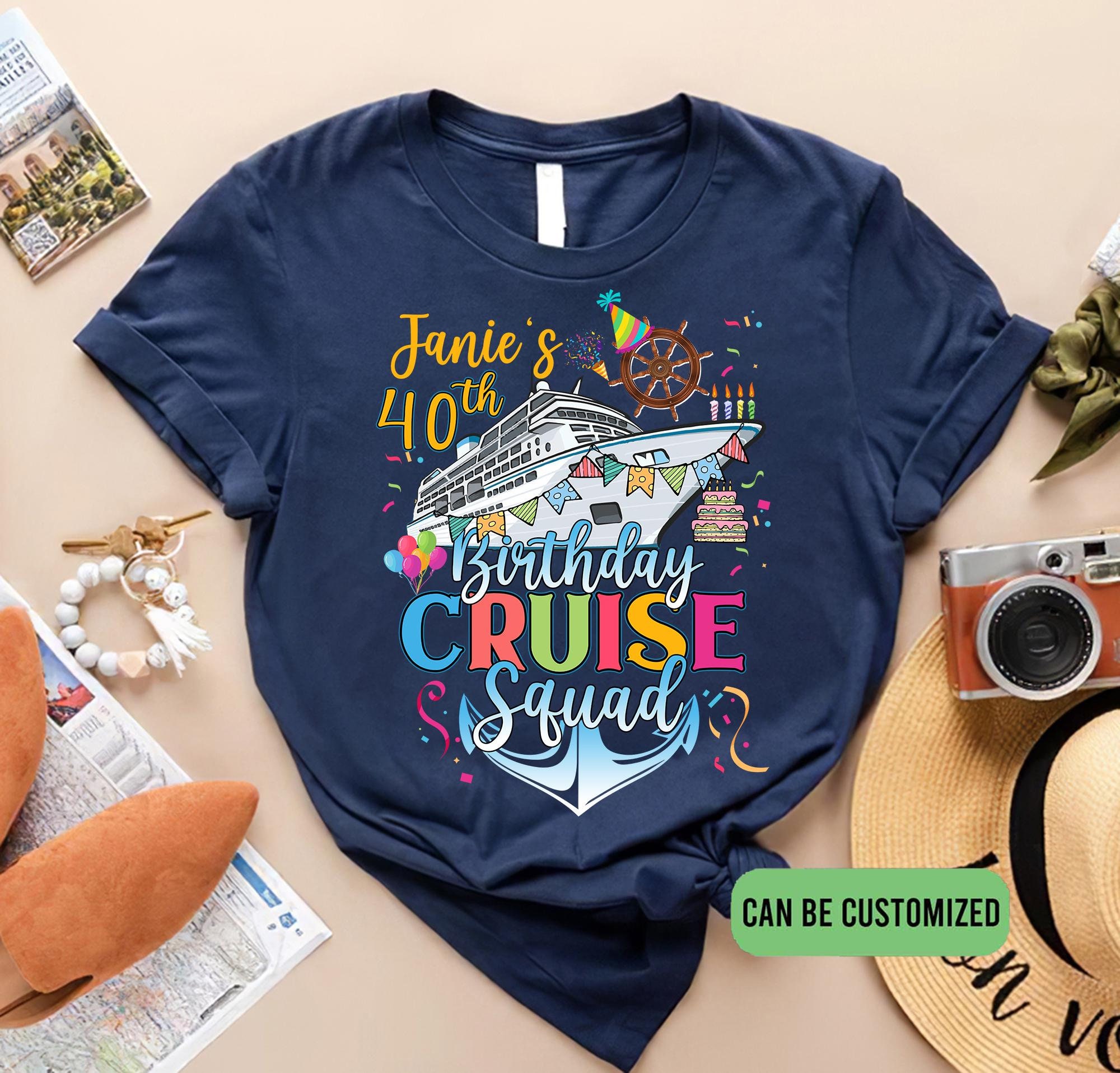 Personalized Birthday Cruise Squad Shirt, 50th Birthday Trip Shirt,Family Matching Birthday Cruise T-Shirt