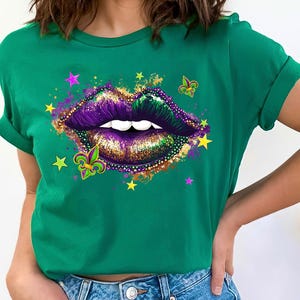 Mardi Lips Shirt, Mardi Gras, Lips Fleur De Lis Shirt, Fat Tuesday Lips, Louisiana Shirt