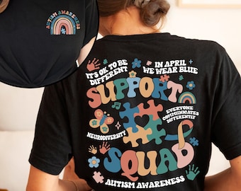 Autism Awareness Support Squad T-Shirt: Neurodiversity Inclusion