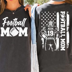 Football Mom Shirt, Custom Name and Number Football Shirt,  Custom Football Mom Shirt, Football Mama Shirt, Football Lover Gift For Mom