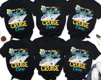Personalized Birthday Cruise Crew Shirt, Custom 50th Birthday Shirts, Birthday Party Cruise Squad 2025