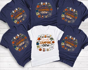 Retro Ghost Camping Crew T Shirt, Camp Spooky Halloween T-Shirt, Ghoul Camping Tee, Halloween Camping Matching Tee, Spooky Season Gift