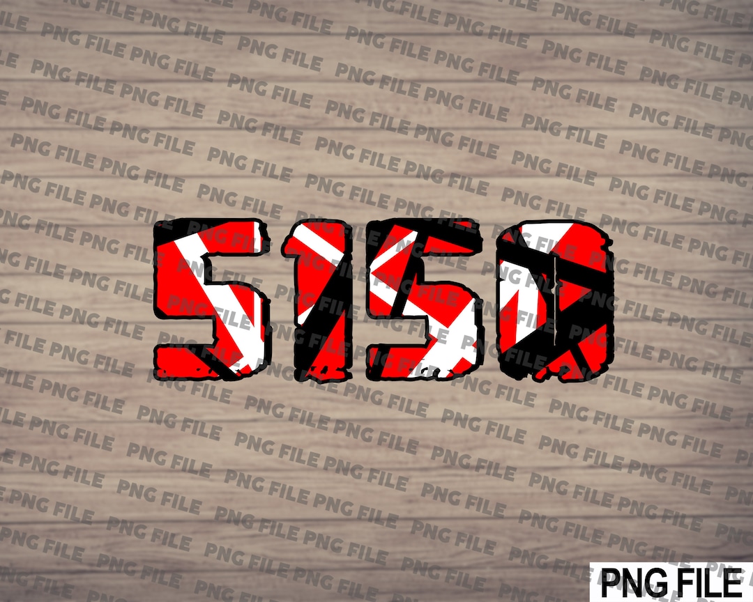 5150 Number Red Color Free Style Graphic Png File Svg File Etsy
