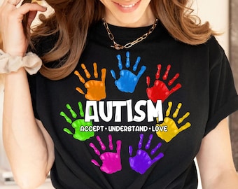 Autism Awareness Shirt, Autisme Acceptatie Maand Shirt, Accepteren Begrijp Liefde Autisme Leraar, Autisme Ondersteuning Maand Tee