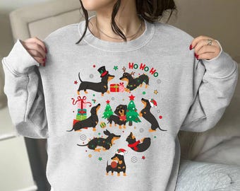 Dachshund Christmas Sweatshirt, Dachshund Xmas Sweater, Christmas Dog Shirt, Xmas Dachshund Tee, Christmas Gift For Dog Lover