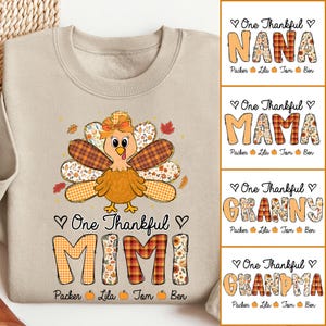 Maglietta personalizzata per nonna con tacchino e civetta del Ringraziamento: maglietta con tacchino per il Ringraziamento