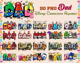 20+ Cartoon Dad PNG Bundle, Characters Letters PNG,Doodle Story PNG,Doodle Alphabets Sublimation, Magical Dad ,Mother's Day,Instant Download