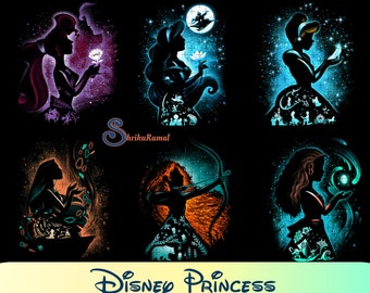 Schatten Cartoon Art PNG Bundle, Arabische Prinzessin PNG, Fantasy Clipart, Magic Kingdom Shirt, Märchen Sublimation, Instant Download