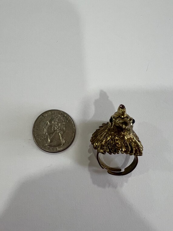 Vintage Adjustable Rooster Statement Ring - image 4