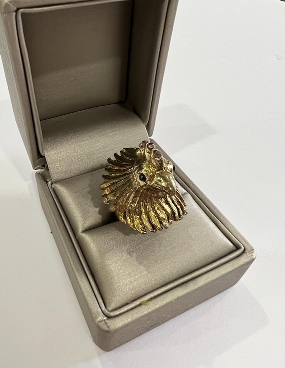 Vintage Adjustable Rooster Statement Ring - image 1