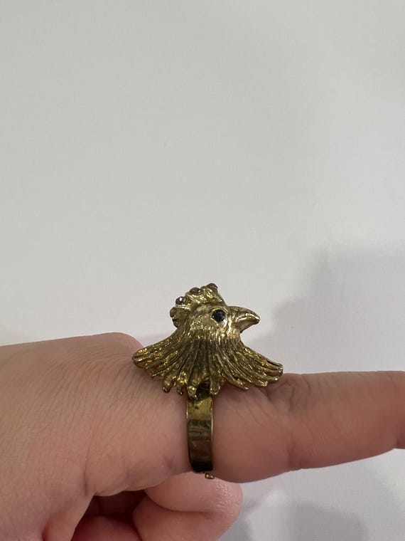 Vintage Adjustable Rooster Statement Ring - image 3