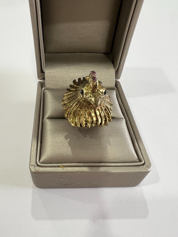 Vintage Adjustable Rooster Statement Ring - image 6